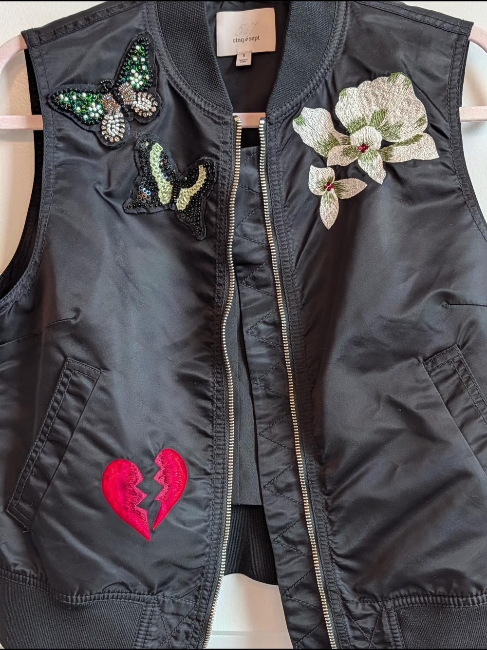 Cinq à Sept Kinston Embellished Sateen Vest